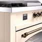 Ilve UP60FSNMPAWB Nostalgie Ii 60 Inch Dual Fuel Natural Gas Freestanding Range In Antique White With Bronze Trim