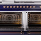 Ilve UP60FSNMPMBP Nostalgie Ii 60 Inch Dual Fuel Natural Gas Freestanding Range In Blue With Copper Trim