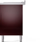 Ilve UP60FSNMPBUBLP Nostalgie Ii 60 Inch Dual Fuel Liquid Propane Freestanding Range In Burgundy With Bronze Trim