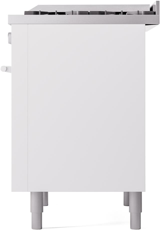 Ilve UP36FWMPWH Professional Plus Ii 36 Inch Dual Fuel Natural Gas Freestanding Range In White With Trim