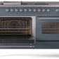 Ilve UP60FSNMPBGC Nostalgie Ii 60 Inch Dual Fuel Natural Gas Freestanding Range In Blue Grey With Chrome Trim