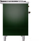 Ilve UP48FNMPEGB Nostalgie Ii 48 Inch Dual Fuel Natural Gas Freestanding Range In Emerald Green With Bronze Trim