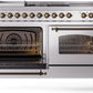 Ilve UP60FSNMPSSB Nostalgie Ii 60 Inch Dual Fuel Natural Gas Freestanding Range In Stainless Steel With Bronze Trim