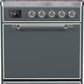 Ilve UM30DQNE3BGC Majestic Ii 30 Inch Dual Fuel Natural Gas Freestanding Range In Blue Grey With Chrome Trim