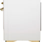 Ilve UMD10FDNS3WHG Majestic Ii 40 Inch Dual Fuel Natural Gas Freestanding Range In White With Brass Trim