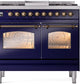 Ilve UPD40FNMPMBBLP Nostalgie Ii 40 Inch Dual Fuel Liquid Propane Freestanding Range In Blue With Bronze Trim