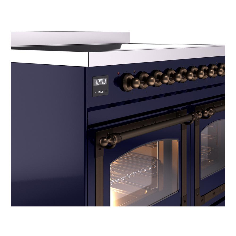 Ilve UNDI406NMPMBB Ilve Undi406Nmpmbb Nostalgie Ii Noblesse 40" Induction Range (Triple Glass Door, Midnight Blue, Burnished)