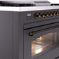 Ilve UP36FNMPMGB Nostalgie Ii 36 Inch Dual Fuel Natural Gas Freestanding Range In Matte Graphite With Bronze Trim