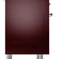 Ilve UP36FNMPBUCLP Nostalgie Ii 36 Inch Dual Fuel Liquid Propane Freestanding Range In Burgundy With Chrome Trim