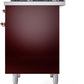 Ilve UPD40FNMPBUP Nostalgie Ii 40 Inch Dual Fuel Natural Gas Freestanding Range In Burgundy With Copper Trim