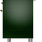 Ilve UP36FNMPEGG Nostalgie Ii 36 Inch Dual Fuel Natural Gas Freestanding Range In Emerald Green With Brass Trim