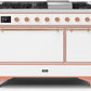 Ilve UM12FDQNS3WHP Majestic Ii 48 Inch Dual Fuel Natural Gas Freestanding Range In White With Copper Trim