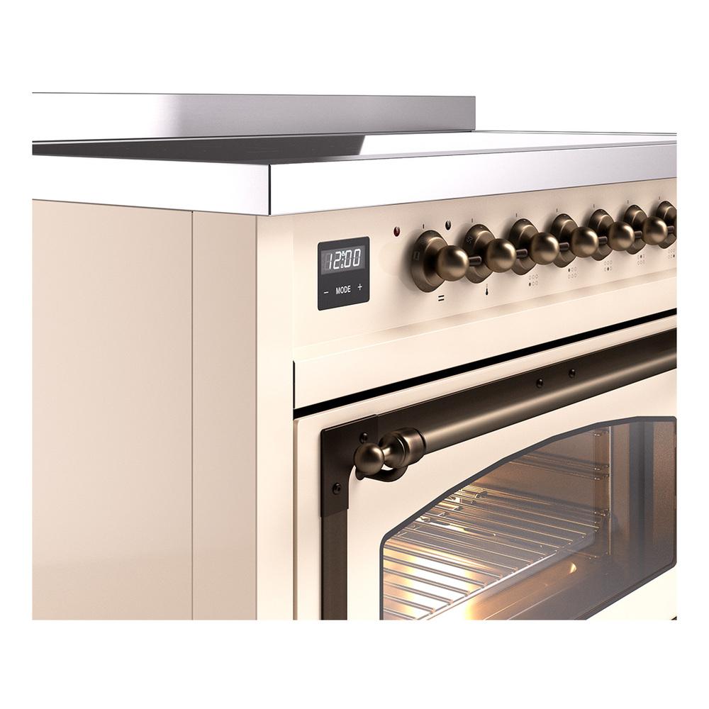 Ilve UNI486NMPAWB Ilve Uni486Nmpawb Nostalgie Ii Noblesse 48" Induction Range (Triple Glass Door, Antique White, Burnished)