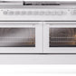 Ilve UP60FSWMPWH Professional Plus Ii 60 Inch Dual Fuel Natural Gas Freestanding Range In White With Trim