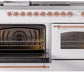 Ilve UP60FSNMPWHP Nostalgie Ii 60 Inch Dual Fuel Natural Gas Freestanding Range In White With Copper Trim