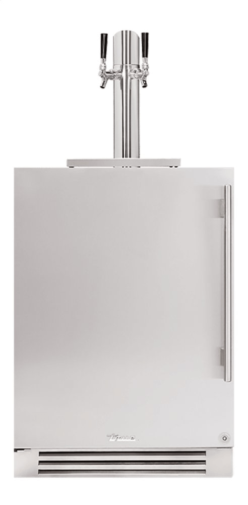 True Residential TUR24DDLSSC 24 Inch Dual Tap Solid Stainless Door Left Hinge Undercounter Beverage Dispenser