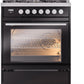 Ilve UP30WMPBK Professional Plus Ii 30 Inch Dual Fuel Natural Gas Freestanding Range In Glossy Black With Trim