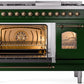 Ilve UP48FNMPEGB Nostalgie Ii 48 Inch Dual Fuel Natural Gas Freestanding Range In Emerald Green With Bronze Trim