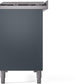 Ilve UP48FNMPBGP Nostalgie Ii 48 Inch Dual Fuel Natural Gas Freestanding Range In Blue Grey With Copper Trim