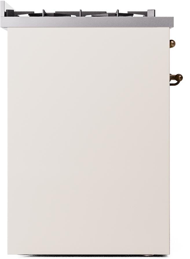 Ilve UP30NMPAWB Nostalgie Ii 30 Inch Dual Fuel Natural Gas Freestanding Range In Antique White With Bronze Trim