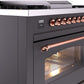 Ilve UP36FNMPMGP Nostalgie Ii 36 Inch Dual Fuel Natural Gas Freestanding Range In Matte Graphite With Copper Trim