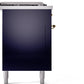 Ilve UP60FSNMPMBG Nostalgie Ii 60 Inch Dual Fuel Natural Gas Freestanding Range In Blue With Brass Trim