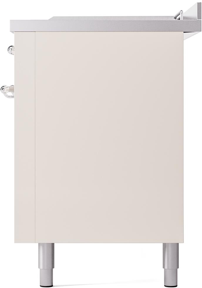 Ilve UP60FSNMPAWC Nostalgie Ii 60 Inch Dual Fuel Natural Gas Freestanding Range In Antique White With Chrome Trim