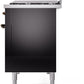 Ilve UP48FNMPBKB Nostalgie Ii 48 Inch Dual Fuel Natural Gas Freestanding Range In Glossy Black With Bronze Trim