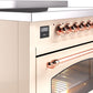 Ilve UPI486NMPAWP Nostalgie Ii 48 Inch Electric Freestanding Range In Antique White With Copper Trim