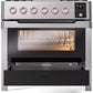 Ilve UPM09FDS3SS Panoramagic 36 Inch Dual Fuel Natural Gas Freestanding Range In Stainless Steel With Trim