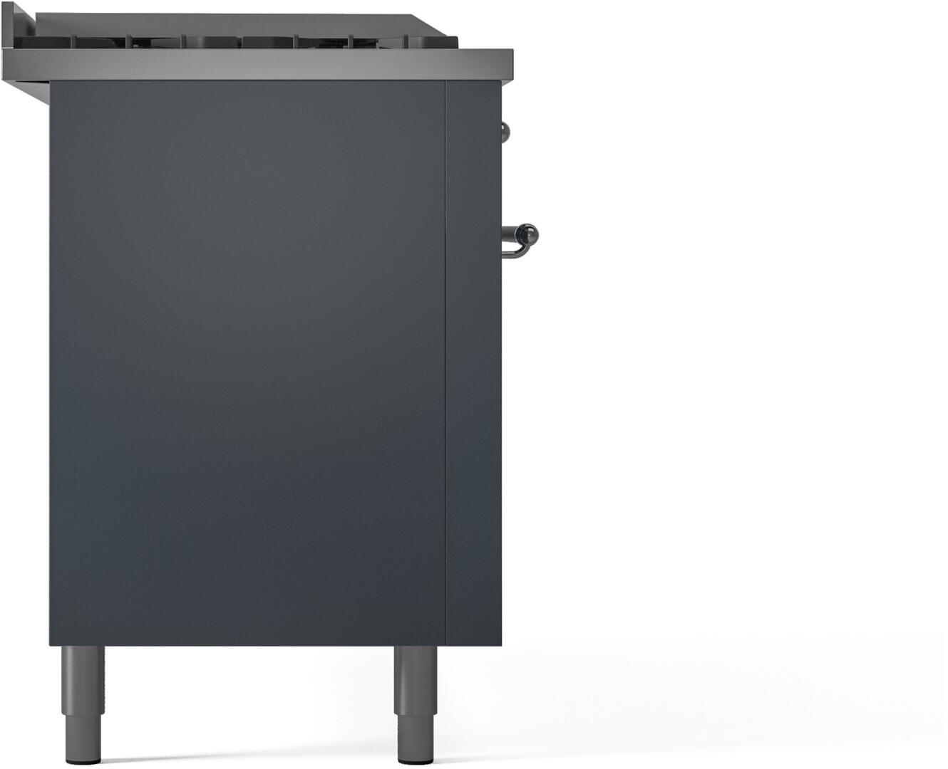 Ilve UP60FSNMPBGC Nostalgie Ii 60 Inch Dual Fuel Natural Gas Freestanding Range In Blue Grey With Chrome Trim