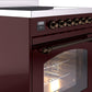 Ilve UPI304NMPBUB Nostalgie Ii 30 Inch Electric Freestanding Range In Burgundy With Bronze Trim