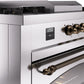 Ilve UP60FSNMPSSB Nostalgie Ii 60 Inch Dual Fuel Natural Gas Freestanding Range In Stainless Steel With Bronze Trim