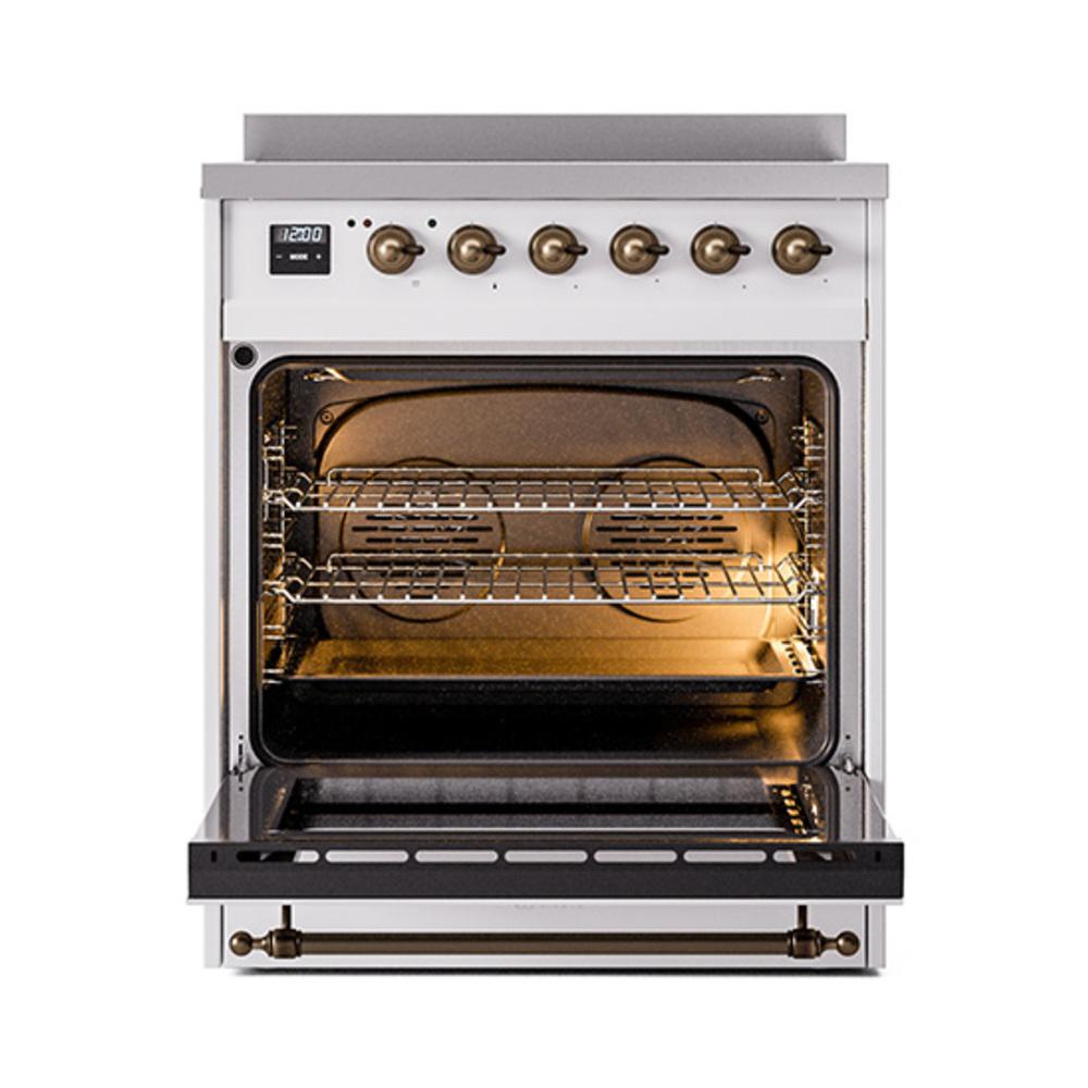 Ilve UNI304QNMPRAB Ilve Uni304Qnmprab Nostalgie Ii Noblesse 30" Induction Range (Solid Door, Ral, Burnished)