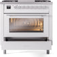 Ilve UP36FWMPWH Professional Plus Ii 36 Inch Dual Fuel Natural Gas Freestanding Range In White With Trim