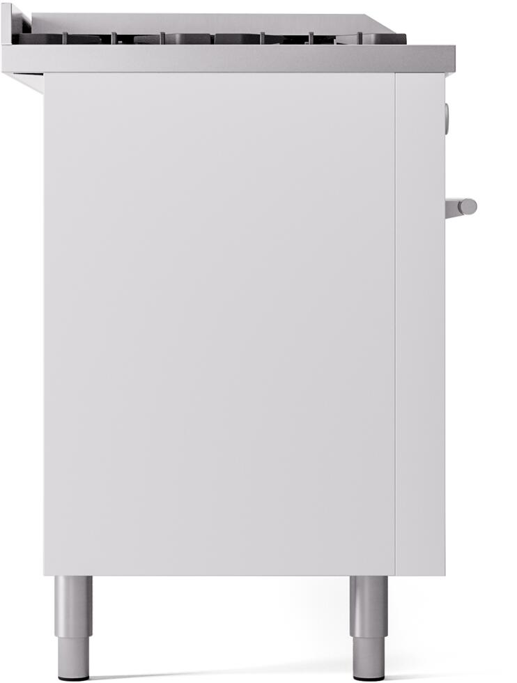 Ilve UP60FSWMPWHLP Professional Plus Ii 60 Inch Dual Fuel Liquid Propane Freestanding Range In White With Trim