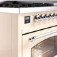 Ilve UP48FNMPAWC Nostalgie Ii 48 Inch Dual Fuel Natural Gas Freestanding Range In Antique White With Chrome Trim