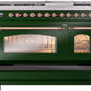 Ilve UP48FNMPEGPLP Nostalgie Ii 48 Inch Dual Fuel Liquid Propane Freestanding Range In Emerald Green With Copper Trim