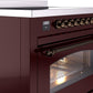 Ilve UPI366NMPBUB Nostalgie Ii 36 Inch Electric Freestanding Range In Burgundy With Bronze Trim