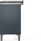 Ilve UP48FNMPBGCLP Nostalgie Ii 48 Inch Dual Fuel Liquid Propane Freestanding Range In Blue Grey With Chrome Trim