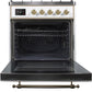 Ilve UM30DNE3WHGLP Majestic Ii 30 Inch Dual Fuel Liquid Propane Freestanding Range In White With Brass Trim