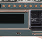 Ilve UM12FDNS3BGP Majestic Ii 48 Inch Dual Fuel Natural Gas Freestanding Range In Blue Grey With Copper Trim