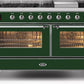 Ilve UM15FDNS3EGCLP Majestic Ii 60 Inch Dual Fuel Liquid Propane Freestanding Range In Emerald Green With Chrome Trim