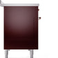 Ilve UPI486NMPBUP Nostalgie Ii 48 Inch Electric Freestanding Range In Burgundy With Copper Trim