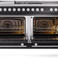 Ilve UP60FSWMPBKLP Professional Plus Ii 60 Inch Dual Fuel Liquid Propane Freestanding Range In Glossy Black With Trim