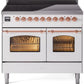 Ilve UPDI406NMPWHP Nostalgie Ii 40 Inch Electric Freestanding Range In White With Copper Trim