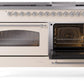 Ilve UP60FNMPAWCLP Nostalgie Ii 60 Inch Dual Fuel Liquid Propane Freestanding Range In Antique White With Chrome Trim