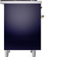 Ilve UPD40FNMPMBGLP Nostalgie Ii 40 Inch Dual Fuel Liquid Propane Freestanding Range In Blue With Brass Trim