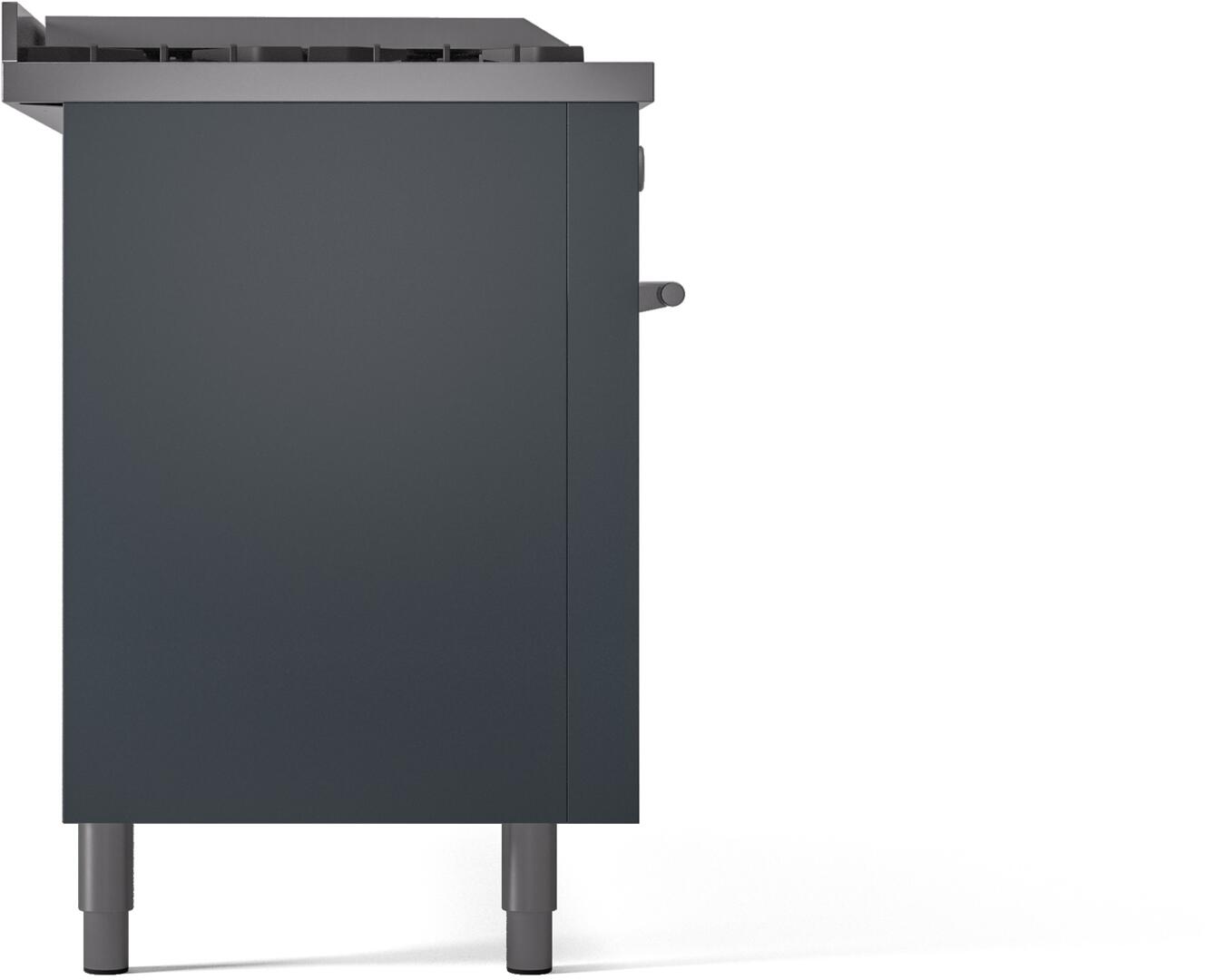 Ilve UP60FSWMPBG Professional Plus Ii 60 Inch Dual Fuel Natural Gas Freestanding Range In Blue Grey With Trim