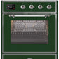 Ilve UMI30NE3EGC Majestic Ii 30 Inch Electric Freestanding Range In Emerald Green With Chrome Trim